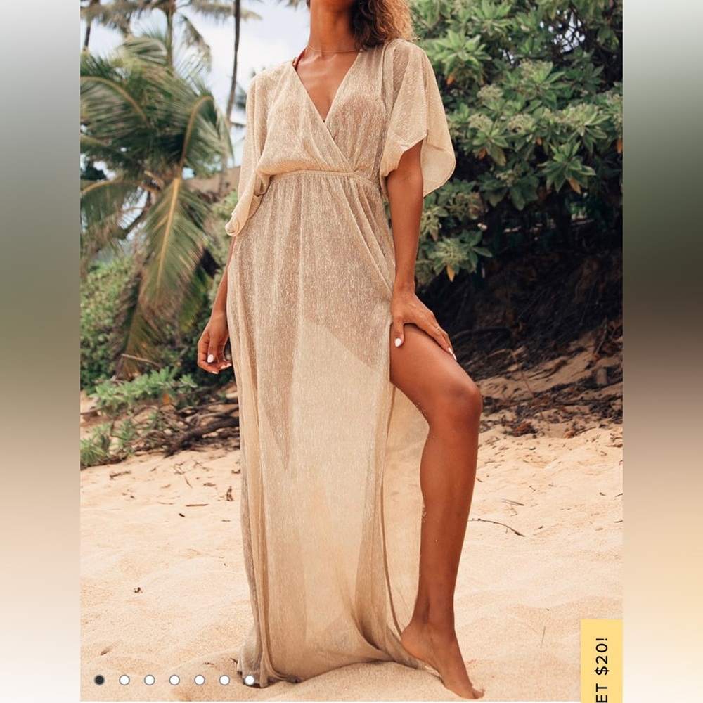 NWT Lulu’s Midas sheer gold cover up